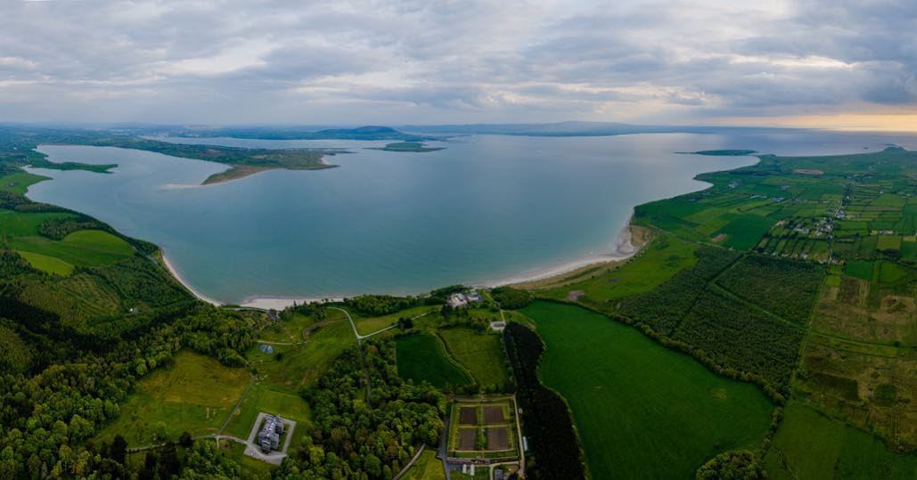 Aerial view of paddlers at Lissadell