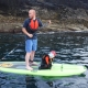 Man and boy paddling off Sligo coast